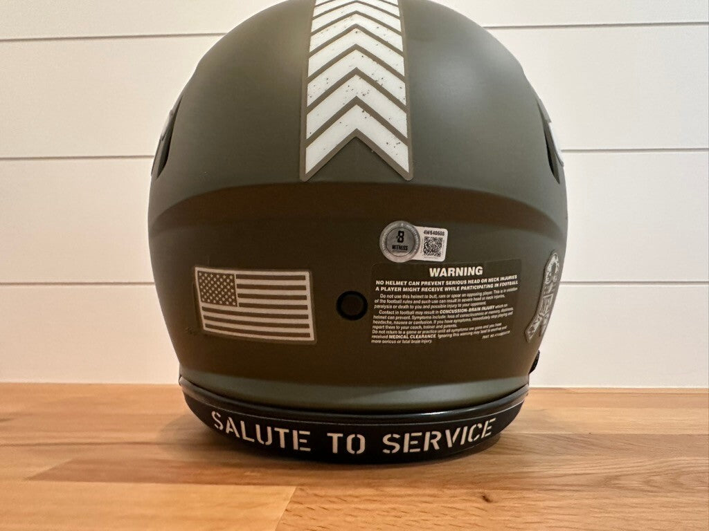 Darrelle Revis Signed NY Jets Salute to Service Full-Size Helmet – Beckett