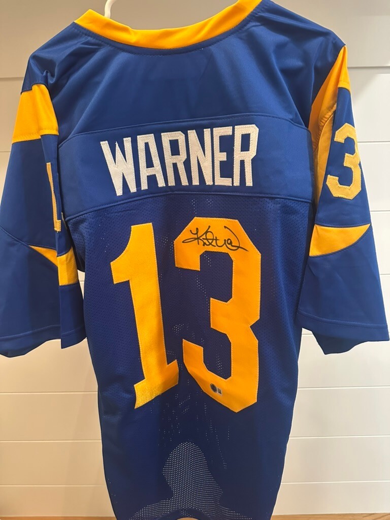 Kurt Warner Signed St. Louis Rams #13 Jersey Beckett Witness COA