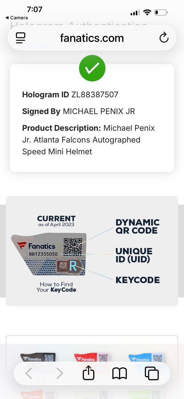 Michael Penix Jr Signed Falcons Speed Mini Helmet #9 Fanatics Authentic