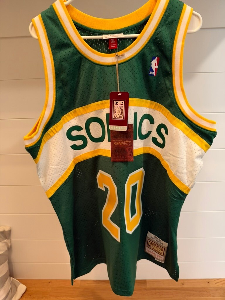 Gary Payton Signed Sonics Mitchell & Ness Jersey XL HOF 13 Fanatics