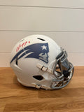 Christian Gonzalez Signed Patriots Lunar Full Size Speed Replica Helmet Beckett