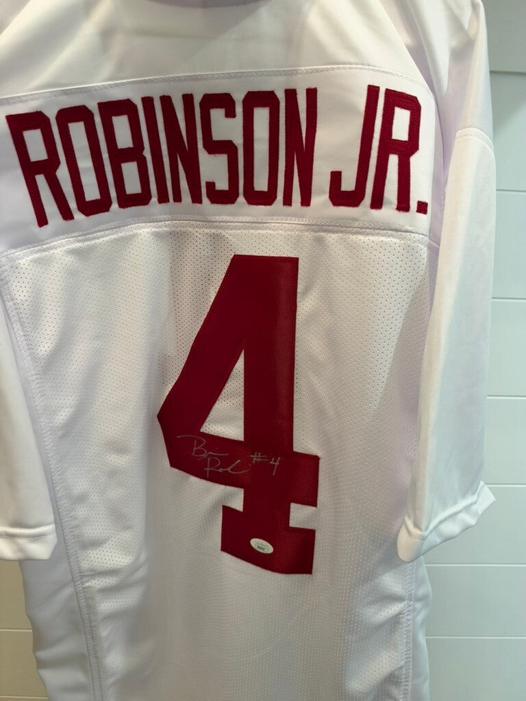 Brian Robinson Jr Signed #4 Alabama Crimson Tide White Jersey JSA COA
