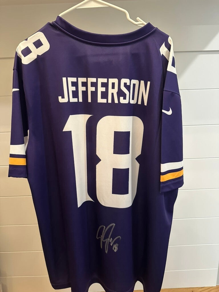 Justin Jefferson Signed Vikings Nike Legend Purple Jersey BAS Witnessed XXL