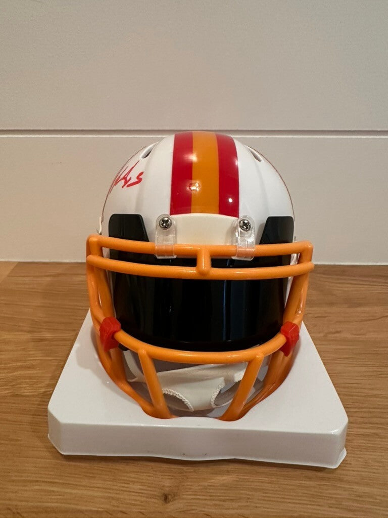 LeGarrette Blount Signed Buccaneers Throwback Mini Helmet Leaf Custom Visor