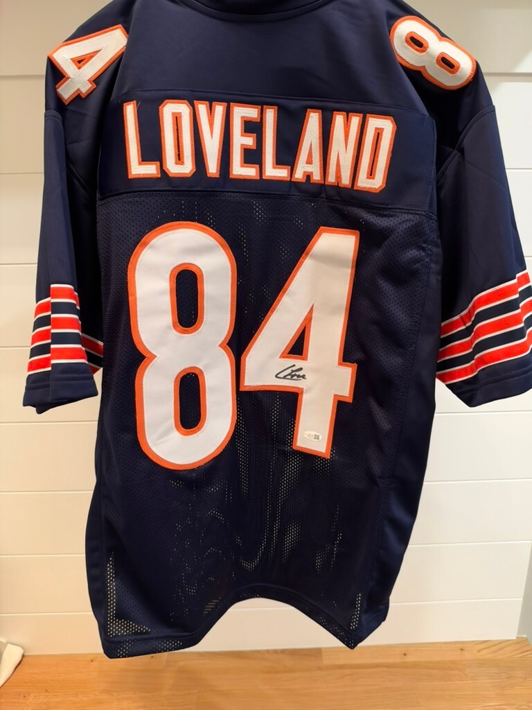 Colston Loveland Signed Chicago Bears #84 Navy Custom Jersey JSA Witnessed