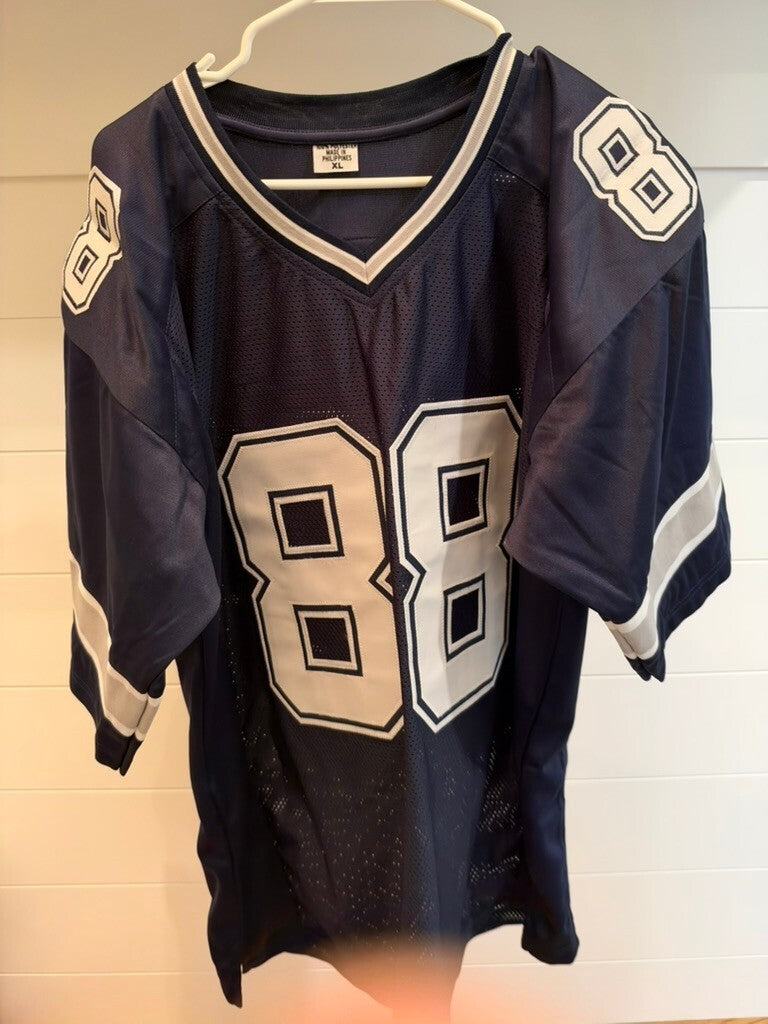Michael Irvin Signed Cowboys Custom Navy #88 Jersey XL Beckett Witnessed