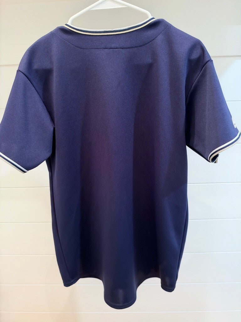 San Diego Padres Majestic Navy Blue Baseball Jersey Button Front Blank Back