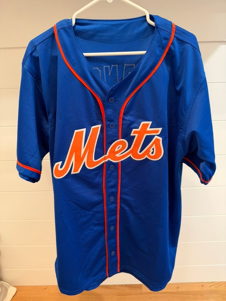 Dellin Betances Signed New York Mets Blue #68 Baseball Jersey Leaf Witnessed