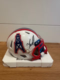 Tony Pollard Signed Houston Oilers Riddell Speed Mini Helmet BAS Beckett Visor
