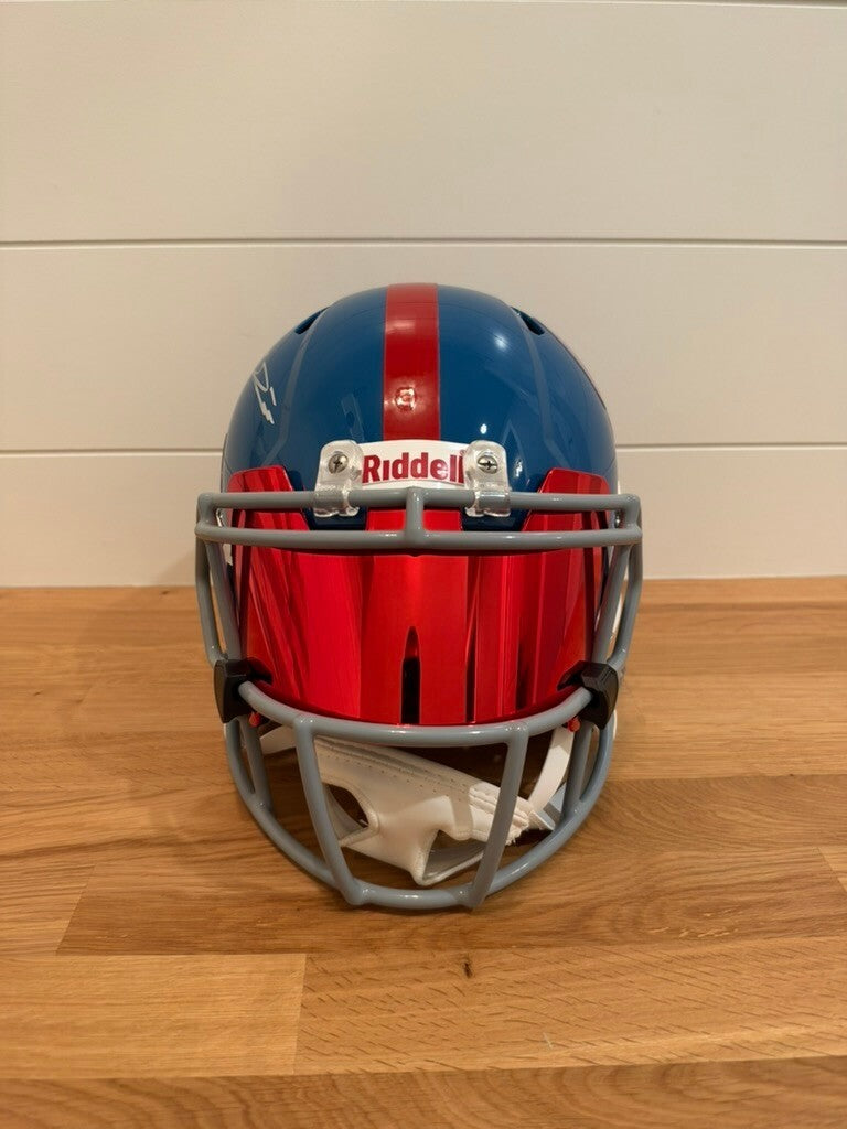 Jaxson Dart Signed Ole Miss Full Size Speed Replica Helmet Fanatics Red Visor