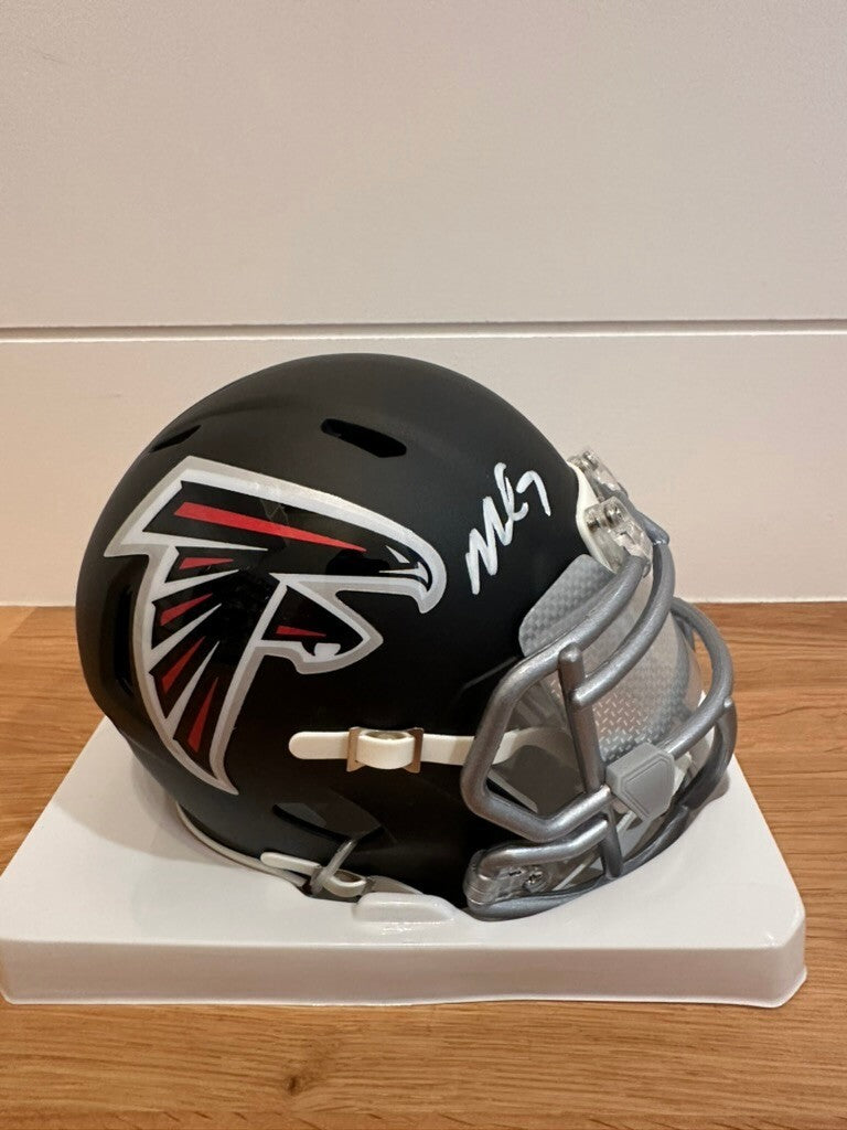 Michael Vick Signed Falcons Speed Mini Helmet Beckett Custom Silver Visor