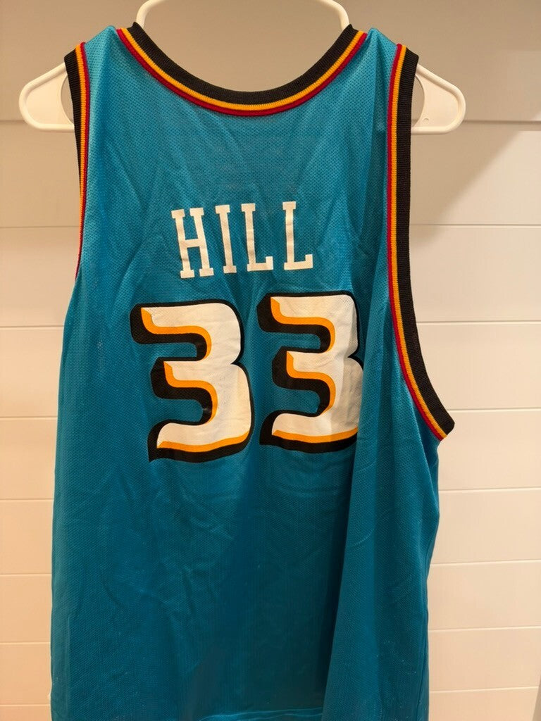 Michael Jordan Grant Hill Reversible Champion Jersey Bulls Pistons Size 48