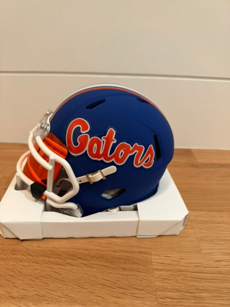 Caleb Banks Signed Florida Gators Blue Mini Helmet Orange Visor JSA COA