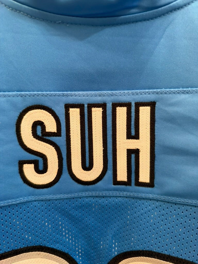 Ndamukong Suh Signed Detroit Lions Custom Jersey XL Blue #90 JSA Witnessed