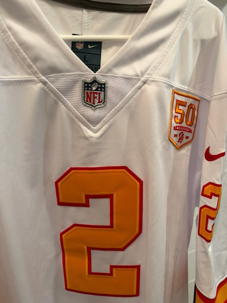 Emeka Egbuka Buccaneers #2 White Creamsicle Jersey Large 50 Seasons Unsigned