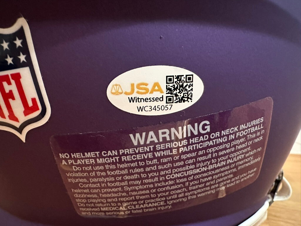 Adrian Peterson Signed Minnesota Vikings Full-Size Helmet – JSA Witnessed #28