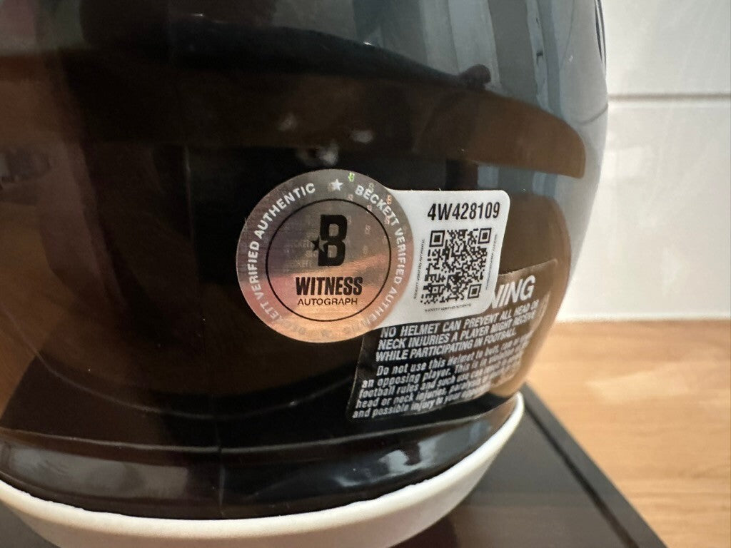 Mike Vick Signed Atlanta Falcons Mini Helmet Beckett Witnessed + Display Case