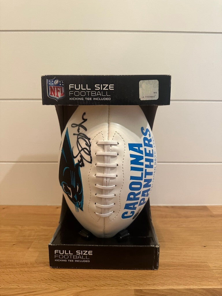 Luke Kuechly Signed Carolina Panthers Full Size Logo Football Beckett BAS