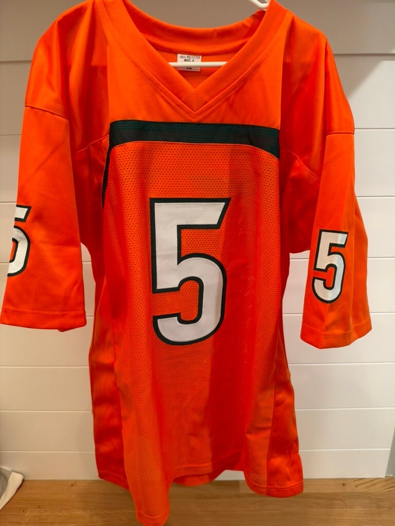 Andre Johnson Signed Miami Hurricanes #5 Orange Custom Jersey XL Beckett