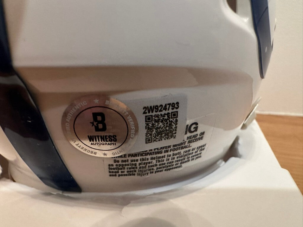 Edgerrin James Signed Colts Speed Mini Helmet Beckett Witnessed BAS Riddell