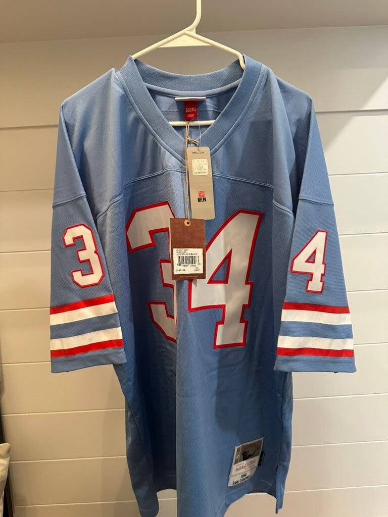 Earl Campbell Signed Oilers Mitchell & Ness Jersey HOF 91 BAS Witnessed NWT 2XL