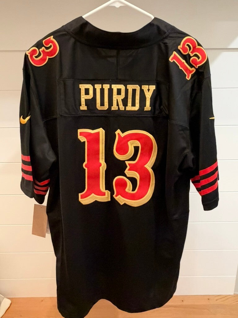 Brock Purdy 49ers #13 Black Faithful Stitched Jersey XL With Tags