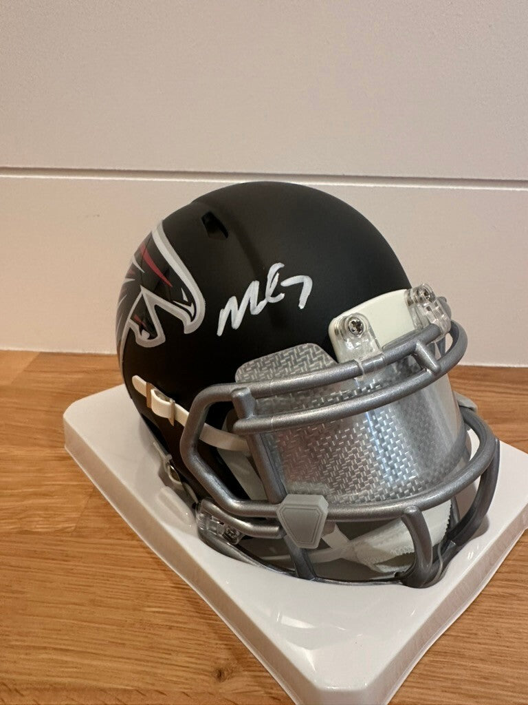 Michael Vick Signed Falcons Speed Mini Helmet Beckett Custom Silver Visor