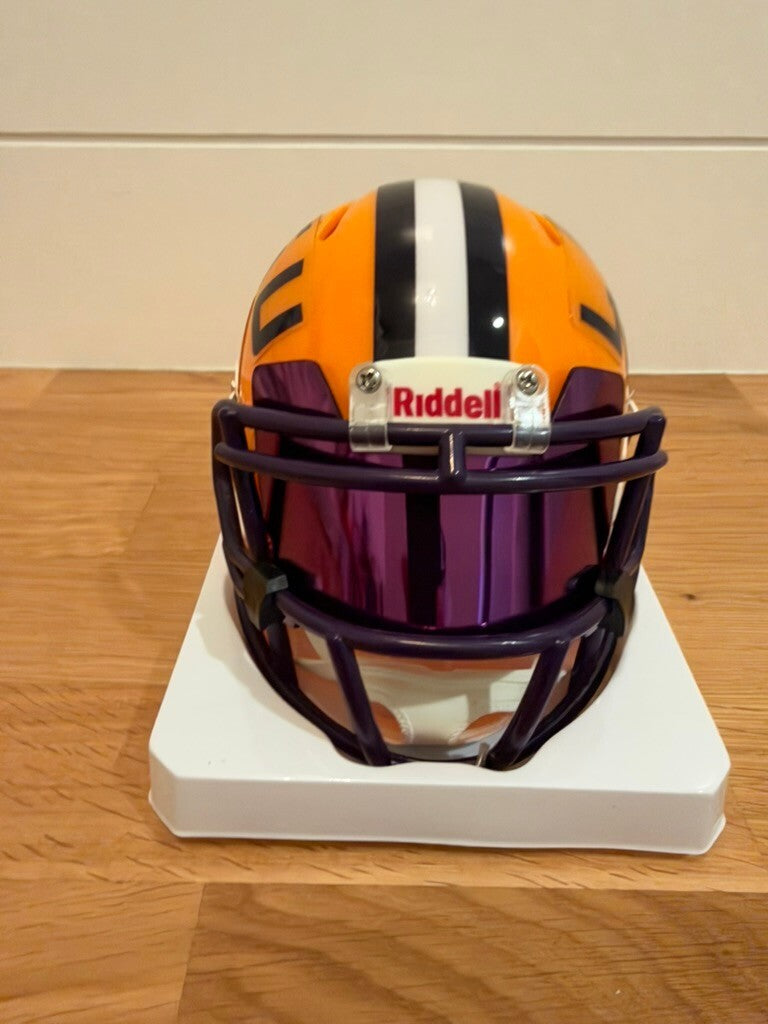 Trey'Dez Green Signed LSU Tigers Speed Mini Helmet Purple Visor JSA COA