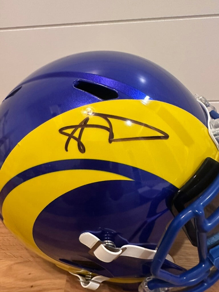 Aaron Donald Signed Rams Full Size Riddell Speed Replica Helmet Beckett Visor