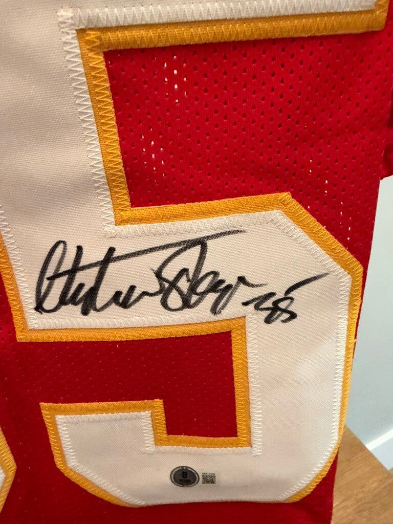 Christian Okoye Signed Kansas City Chiefs Jersey Beckett Witness