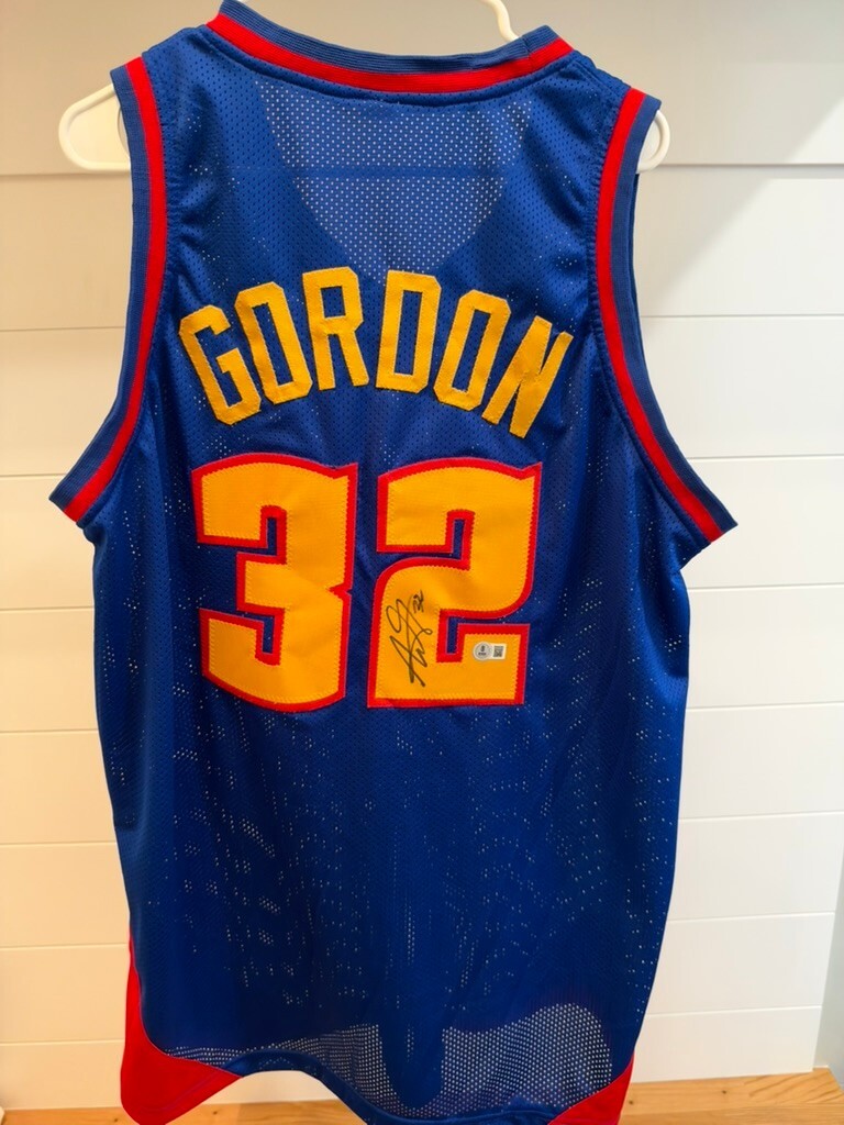 Aaron Gordon Signed Denver Nuggets #32 Blue Mile High City Custom Jersey Beckett