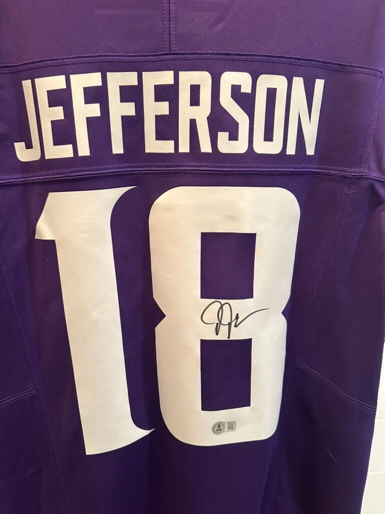 Justin Jefferson Signed Minnesota Vikings Nike Jersey Beckett Witness 1W516515