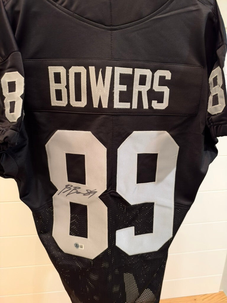 Brock Bowers Signed Las Vegas Raiders #89 Black Custom Jersey Beckett