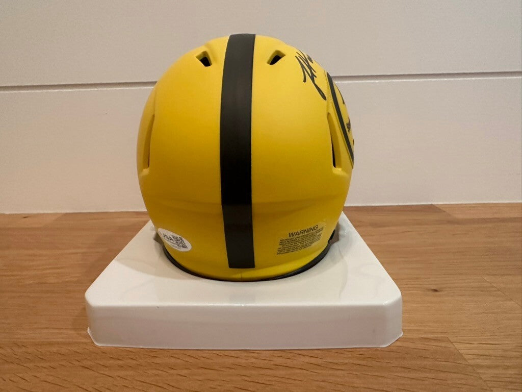 James Harrison Signed Steelers Yellow Speed Mini Helmet JSA Custom Visor