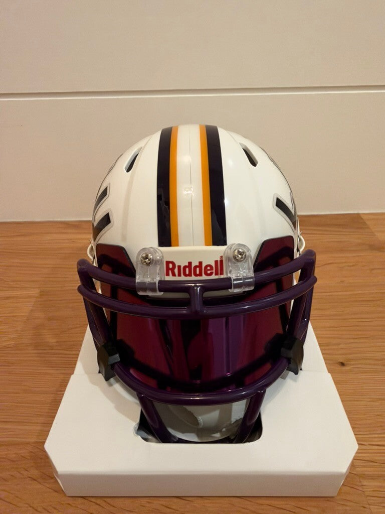 Trey'Dez Green Signed LSU Tigers White Riddell Speed Mini Helmet JSA