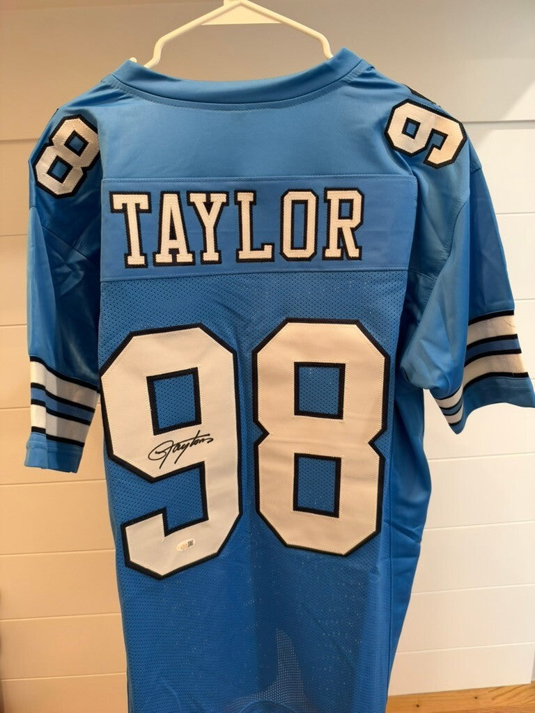 Lawrence Taylor Signed UNC Tar Heels Custom Blue #98 Jersey JSA Witnessed