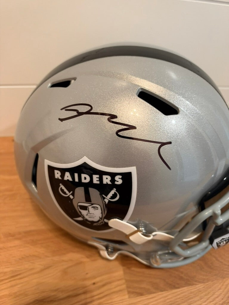 Maxx Crosby Signed Raiders Full Size Speed Replica Helmet Fanatics Custom Visor
