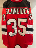 Cory Schneider Signed New Jersey Devils Red Custom Jersey #35 XL JSA