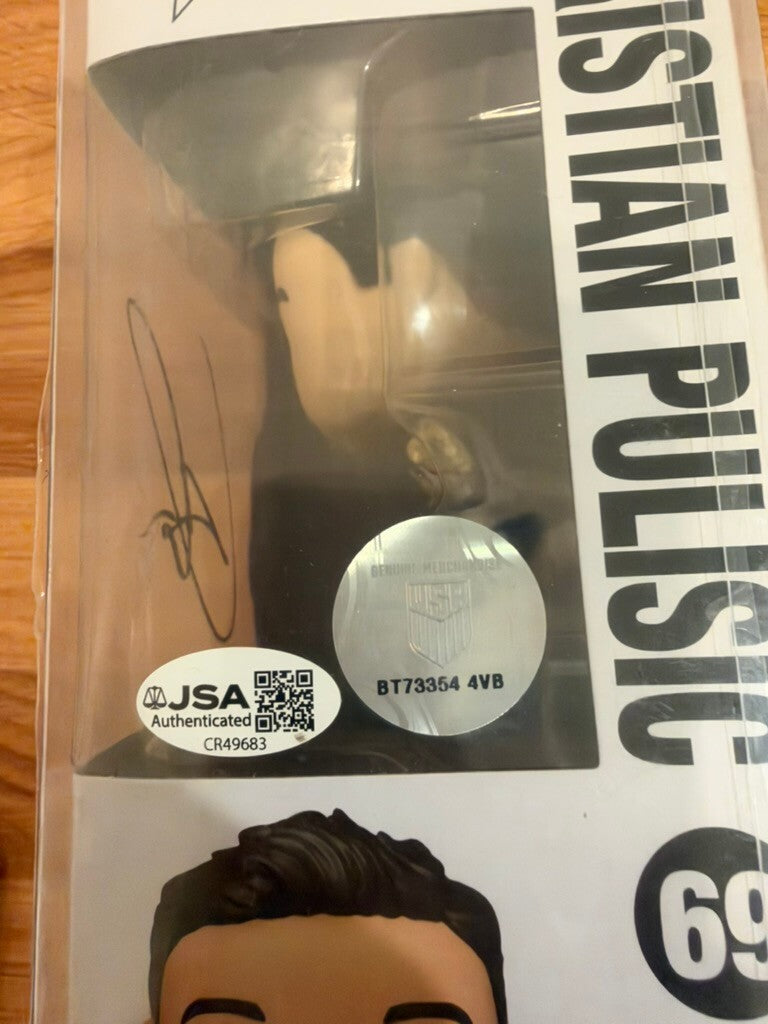 Christian Pulisic Signed Funko Pop #69 USA Soccer JSA Autograph With Protector