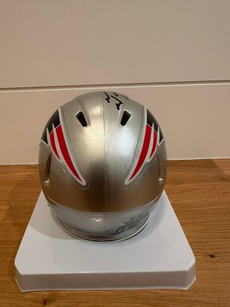 Tedy Bruschi Signed Patriots Speed Mini Helmet #54 Beckett Witnessed
