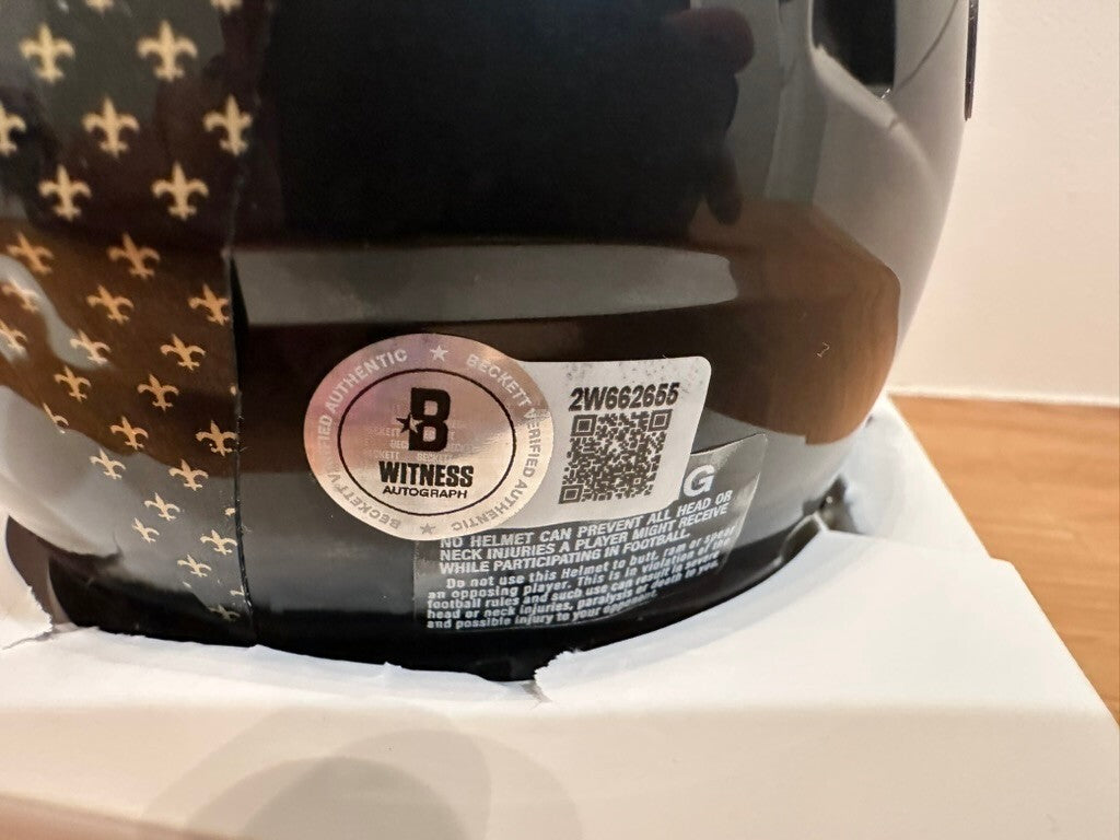 Rashid Shaheed Signed Saints ALT 22 Riddell Speed Mini Helmet #22 BAS