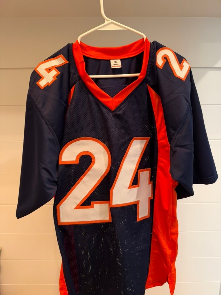 Champ Bailey Signed Denver Broncos Navy Custom Jersey XL #24 Beckett Witnessed