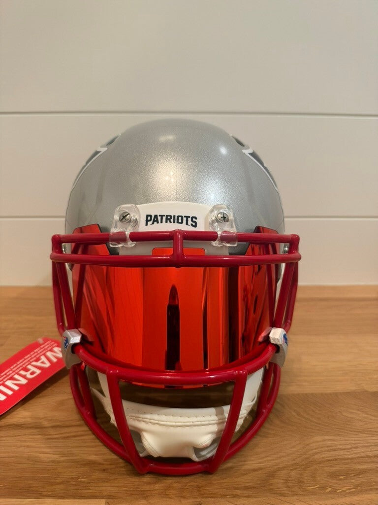Christian Gonzalez Signed Patriots Speed Authentic Helmet Beckett Red Visor