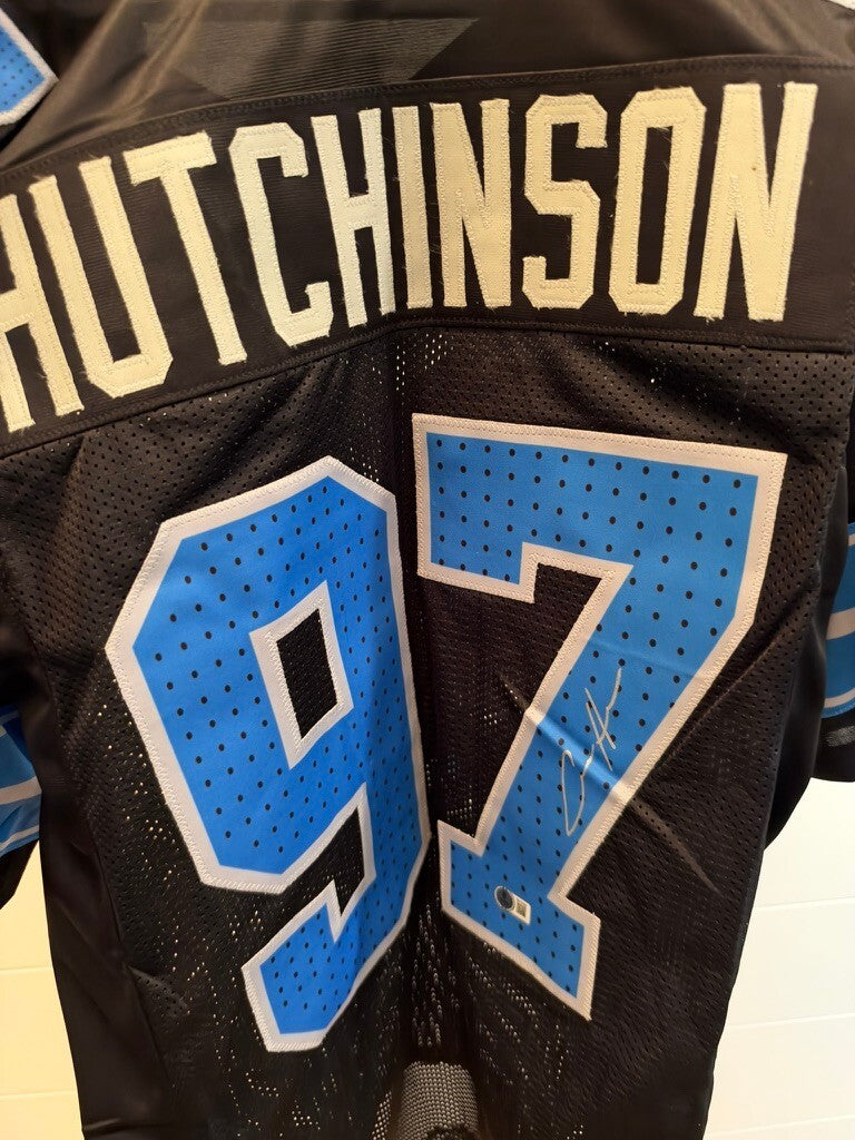 Aidan Hutchinson Signed Detroit Lions #97 Black Custom Jersey Beckett BAS