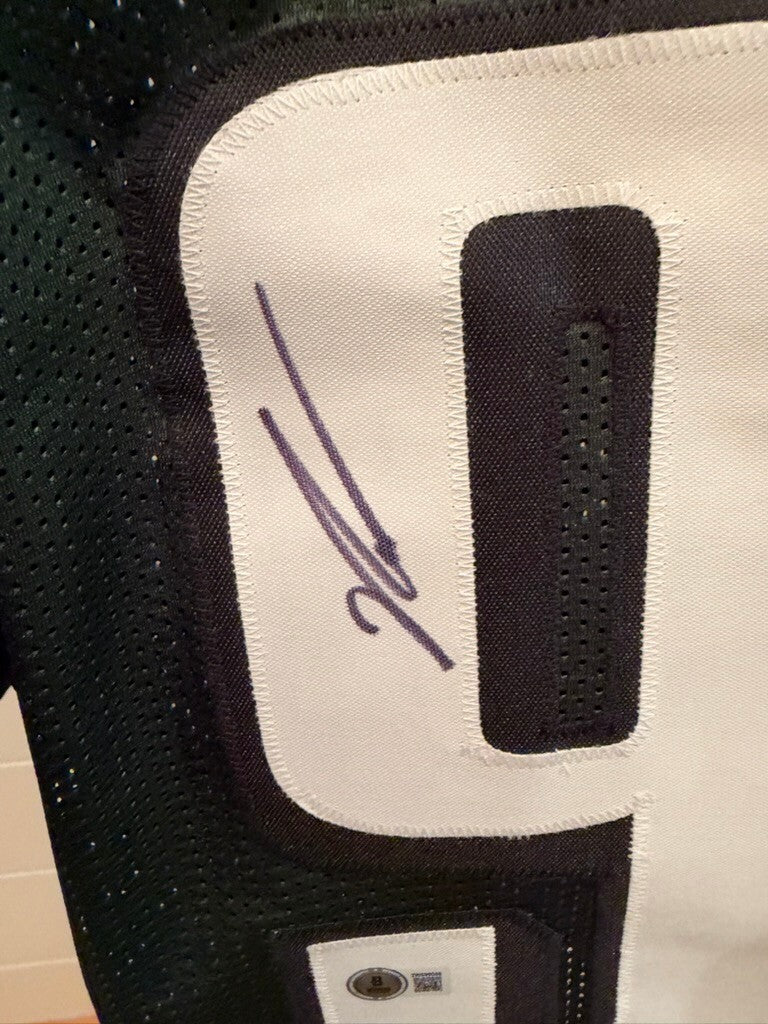 Jalen Carter Signed Philadelphia Eagles #98 Green Custom Jersey Beckett