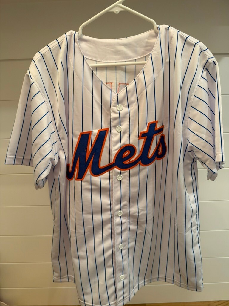 Dellin Betances Signed Mets White Pinstripe #68 Jersey Leaf Witnessed Auto