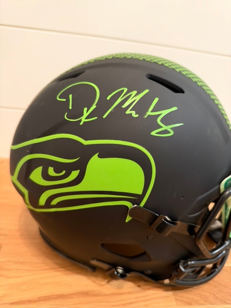 DK Metcalf Signed Seahawks Eclipse Authentic Full Size Helmet Beckett Visor