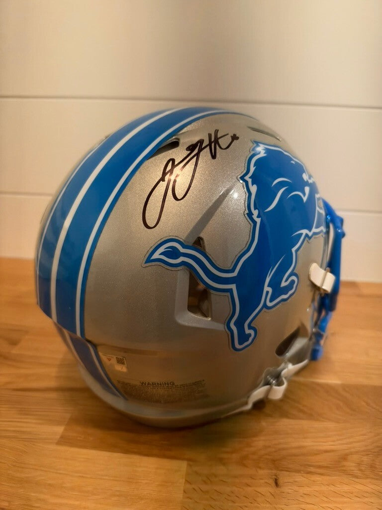 Jared Goff Signed Lions 2024 Speed Authentic Helmet Blue Visor Fanatics