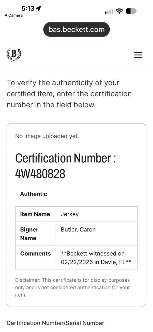 Caron Butler Signed Washington Wizards #3 Blue Jersey Beckett Witness