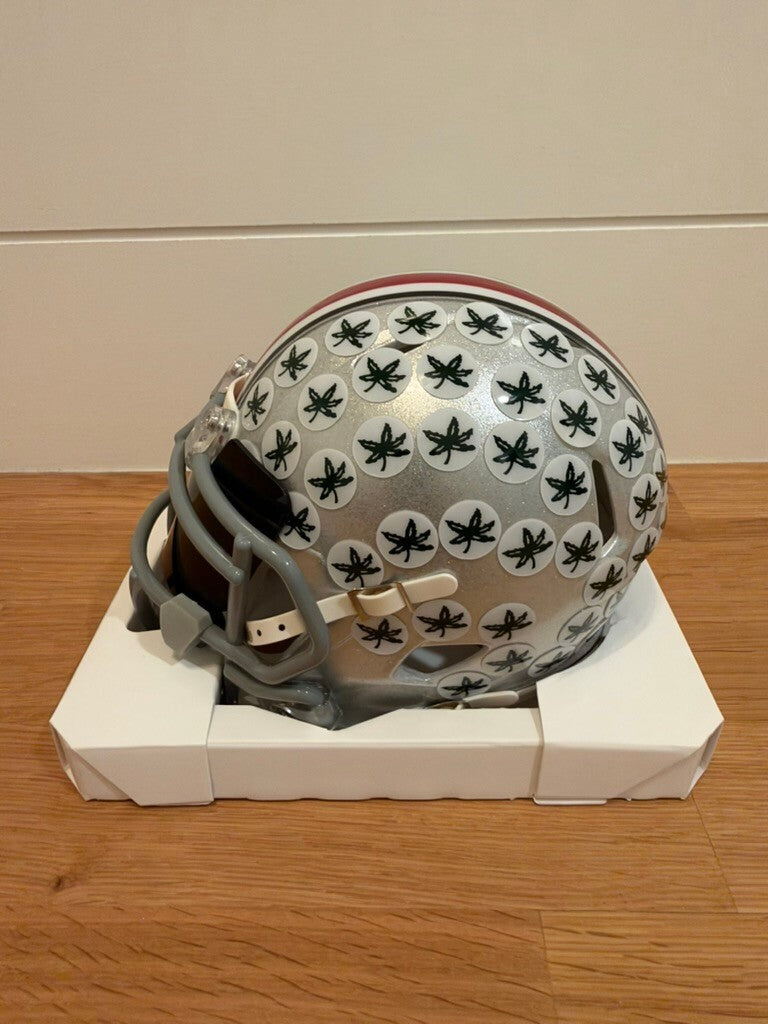 Arvell Reese Signed Ohio State Buckeyes Mini Helmet Black Visor JSA COA